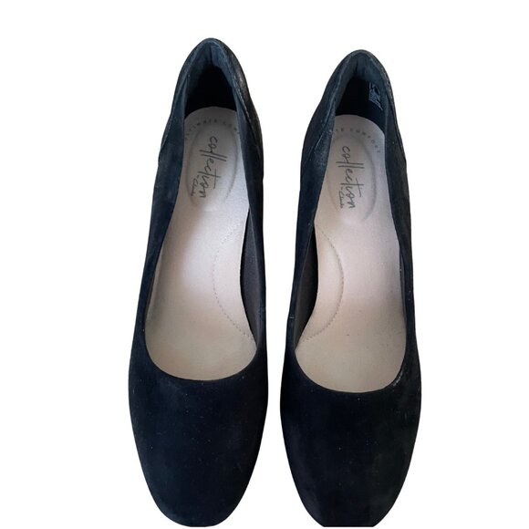 Clarks Shoes  Black Suede Chantelle Ava, Size 7 - Picture 3 of 6